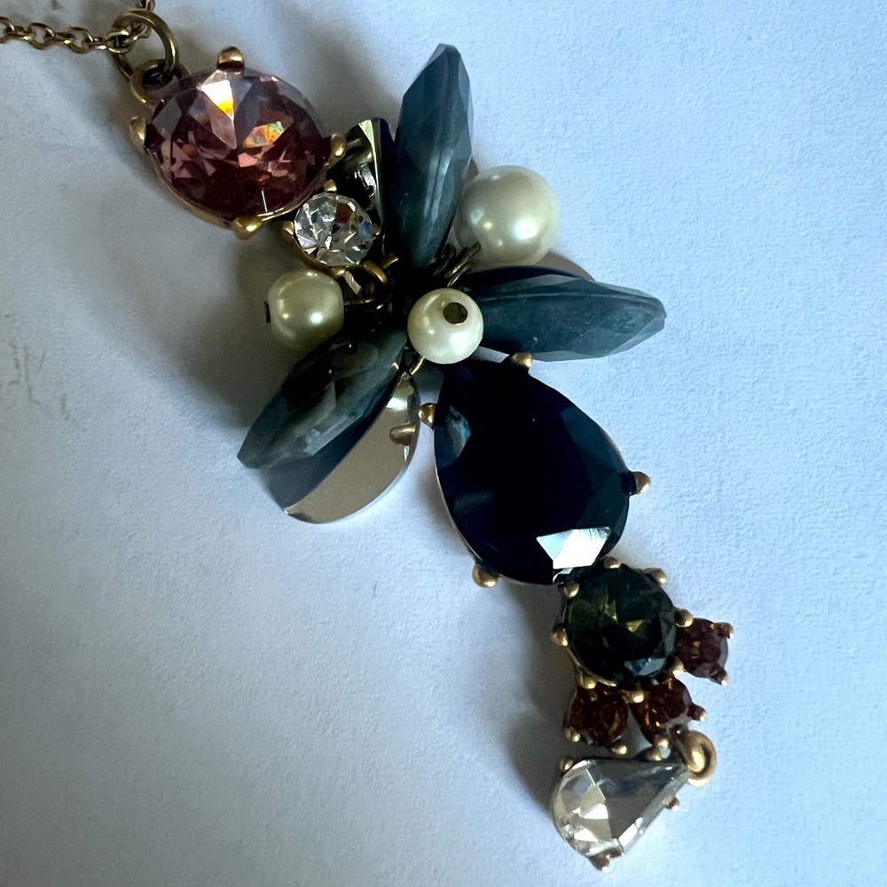 Long necklace with multiple pendants